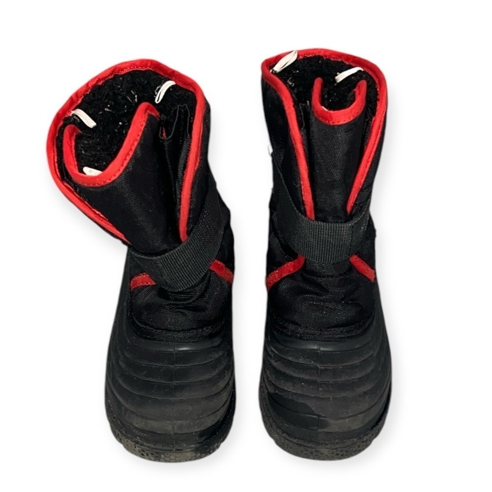 Kid black and red winter boots size 13